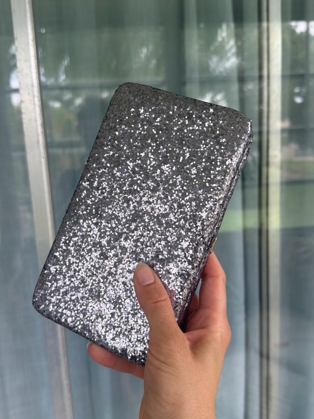 Target Silver Glitter Wristlet Clutch
